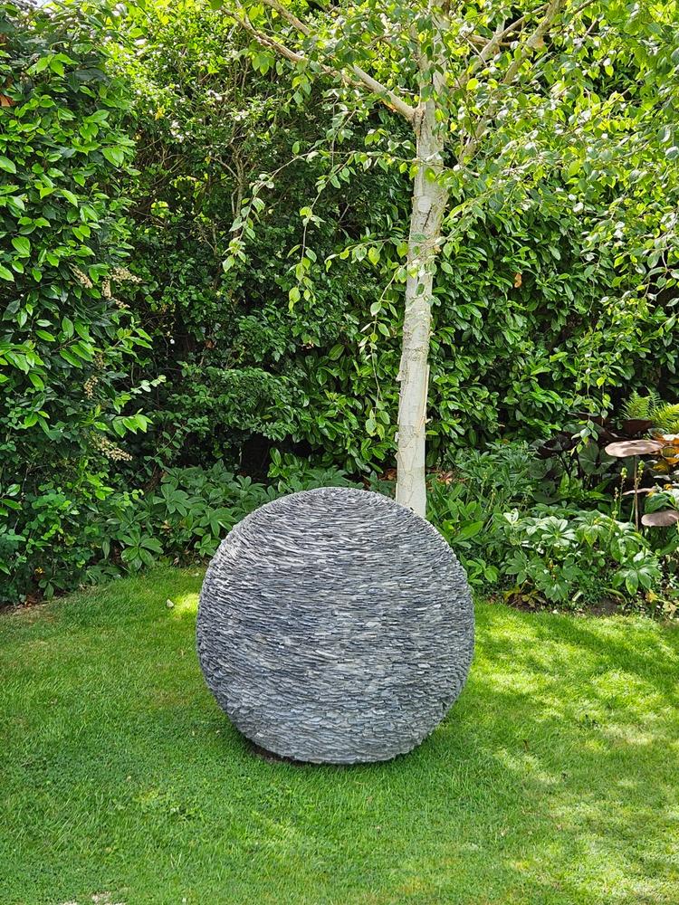 Slate Garden Sphere Sculptures - Customer Photo From Michael Gammage