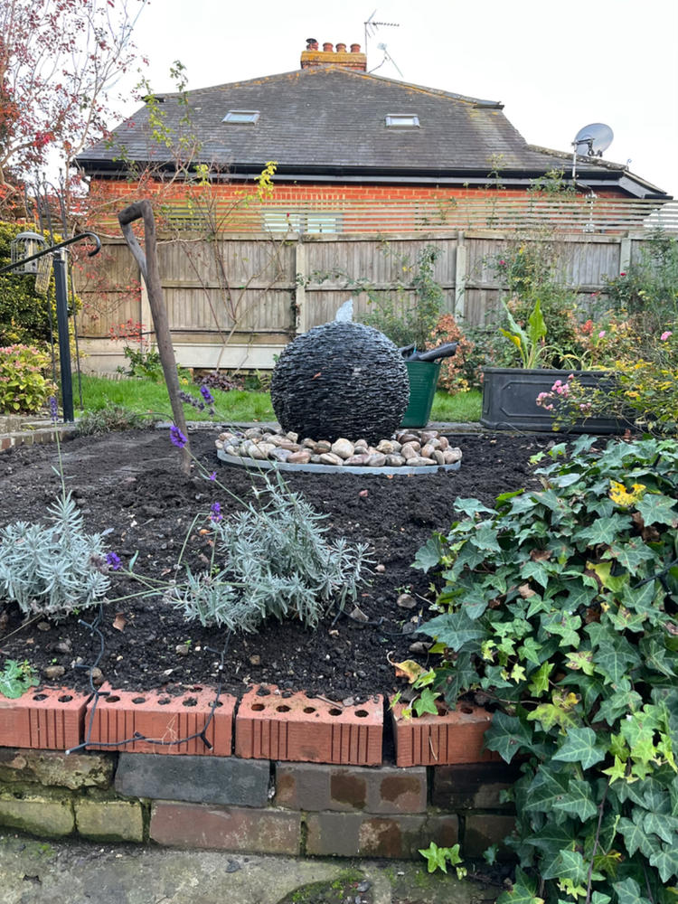 Slate Ball Water Feature with Complete Kit (Sizes 400mm up to 900mm) - Customer Photo From Arabella Maudslay