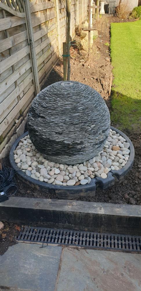 Slate Ball Water Feature with Complete Kit (Sizes 400mm up to 900mm) - Customer Photo From John Duncan