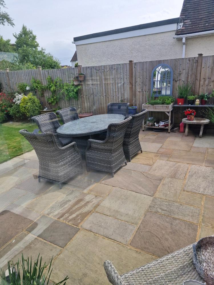 Amalfi High Back 6 Seat Oval Dining Set in Grey - Customer Photo From STEPHEN BUXTON