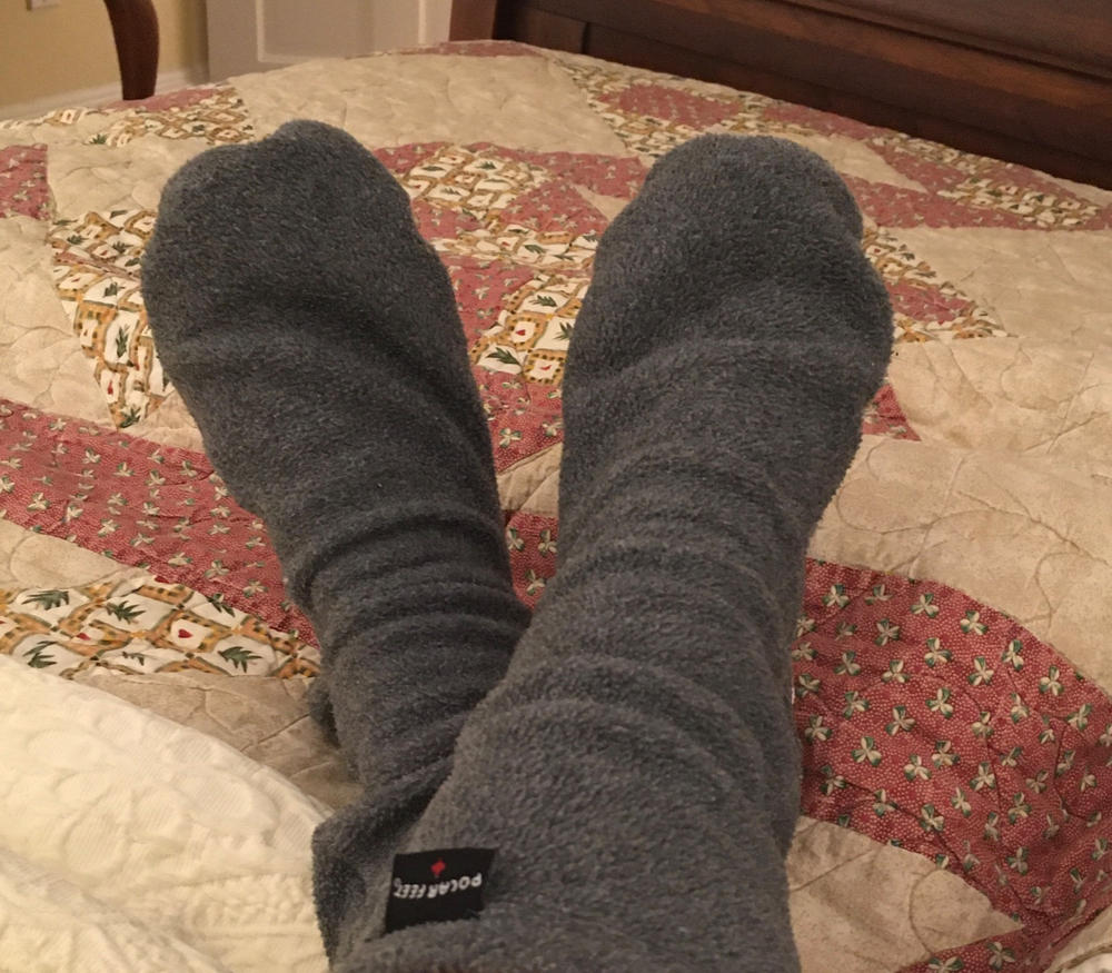 Polar Feet® Fleece Socks - Soft Grey - Customer Photo From Stephanie Mathews