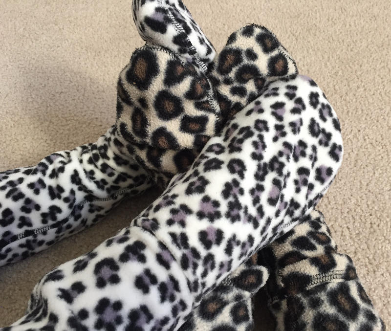 Polar Feet® Fleece Socks - Snow Leopard - Customer Photo From Debra L.