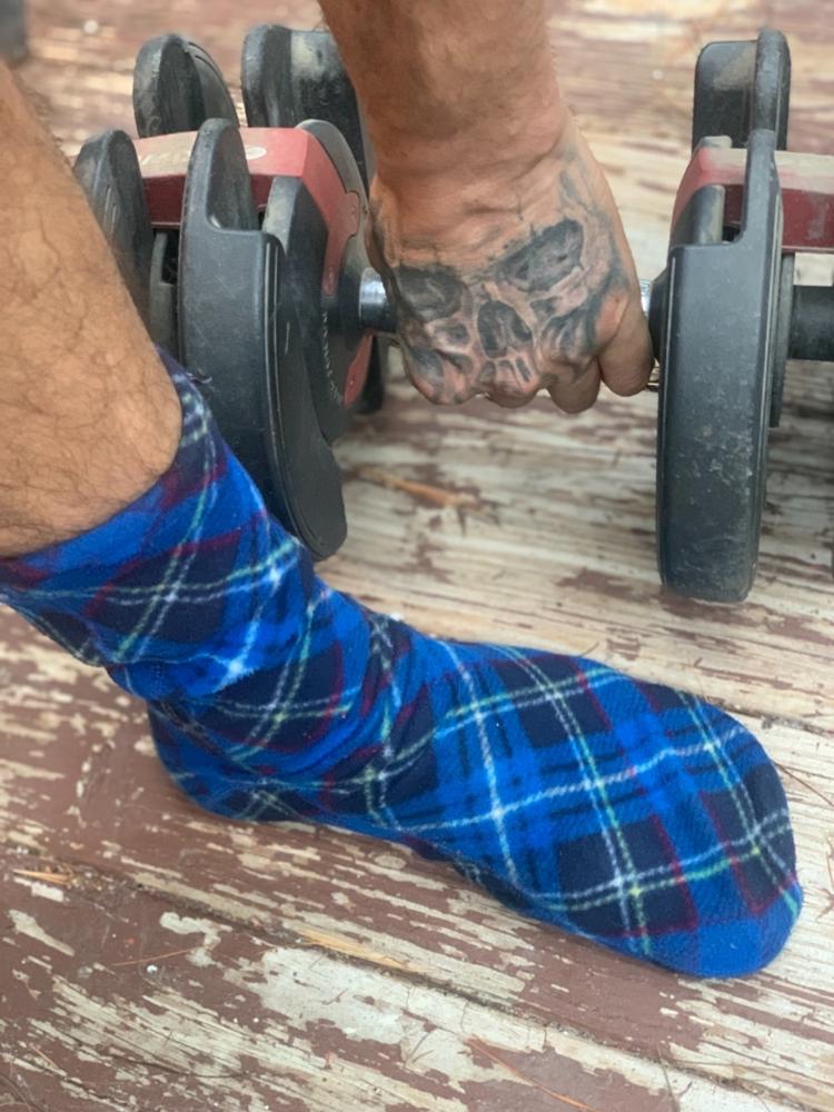 Polar Feet Adult Socks - Blue Argyle - Customer Photo From Luke Robinson