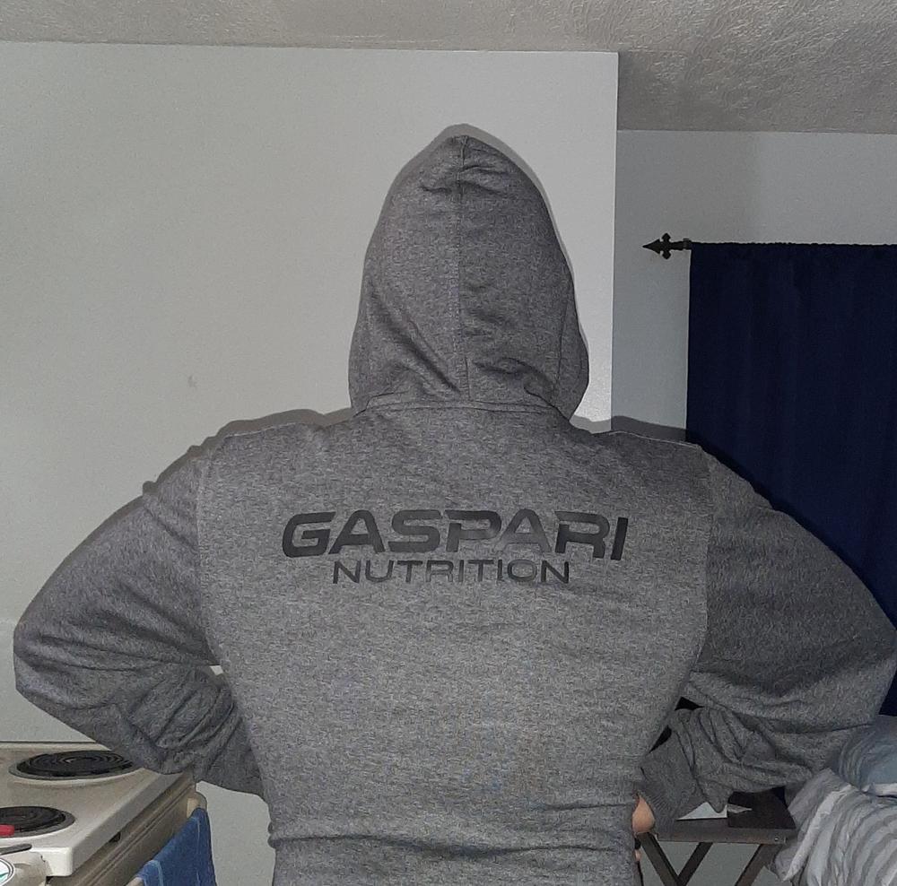 Gaspari - Athletic Slim-Fit Zipper Hoodie (Charcoal ) - Customer Photo From Michael N.