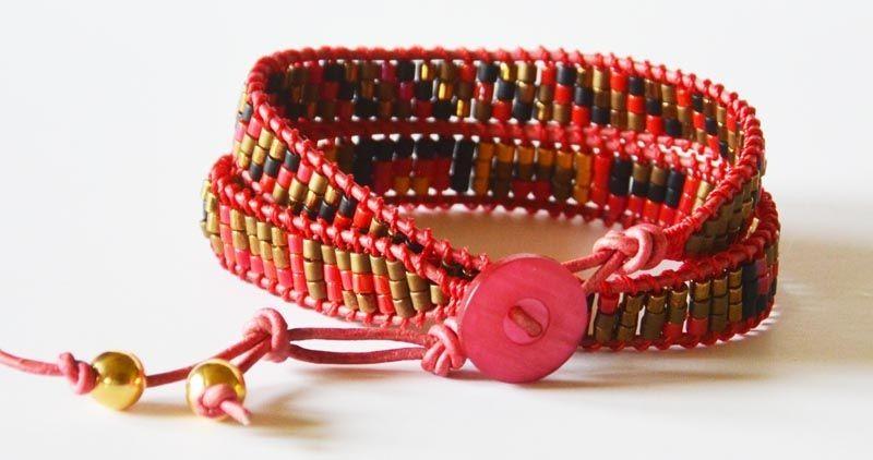 Leather Wrap Bracelet by Ginger