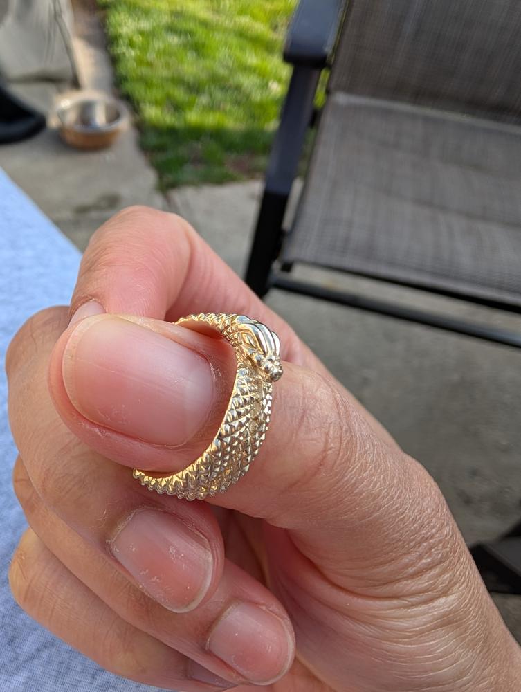 Gold Legacy Aes Sedai Great Serpent Ring™ - Customer Photo From Amber 