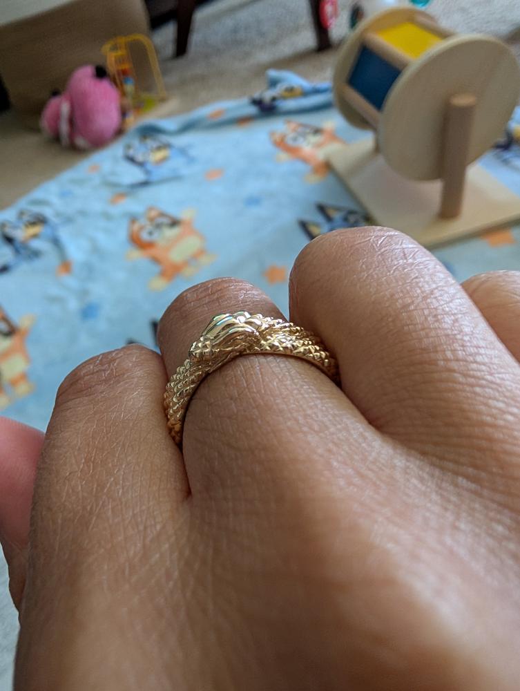 Gold Legacy Aes Sedai Great Serpent Ring™ - Customer Photo From Amber 