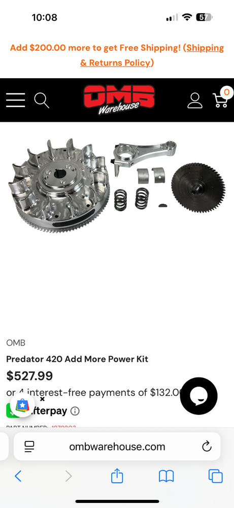 大吉① Stock Main Crankshaft Bearing 196cc Clone GX200 Predator 212