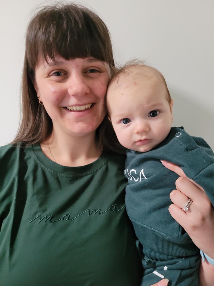 Embroidered Breastfeeding T-Shirt - Forest Green - Customer Photo From Abbey