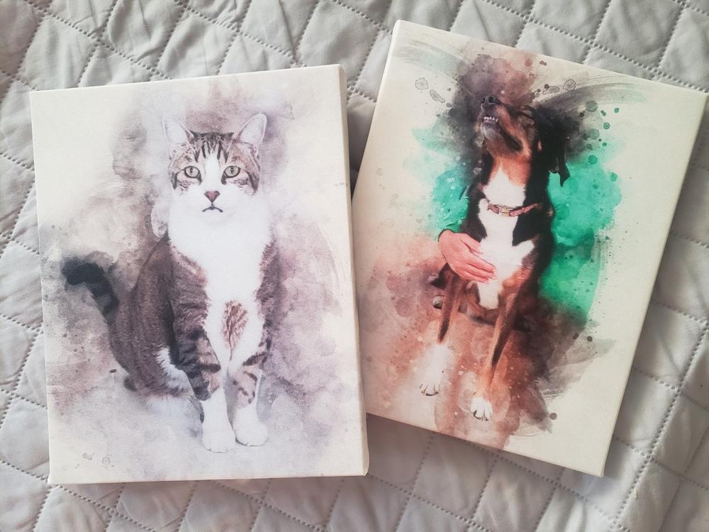 Pet Watercolor Painting Portrait - Customer Photo From Sharyn Peach