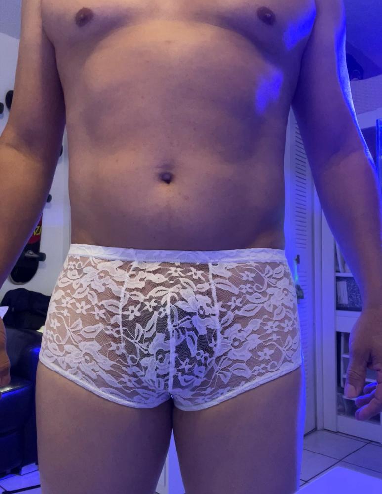Candyman 99616 Trouble Maker Lace Trunks White - Customer Photo From Danny