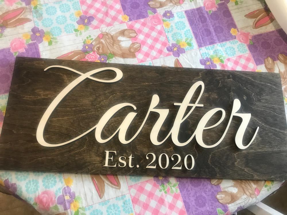 Custom Wood Sign - Customer Photo From Melinda