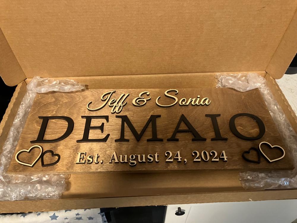 Last Name Sign - Customer Photo From Jeff Demaio