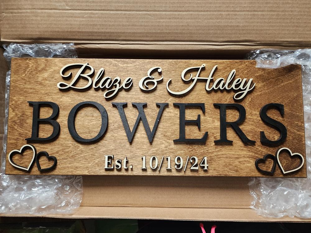 Last Name Sign - Customer Photo From Haley 