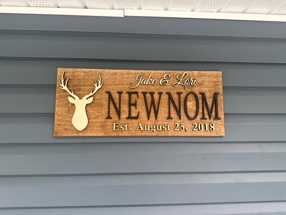 Wood Cabin Sign - Customer Photo From Lori Newnom