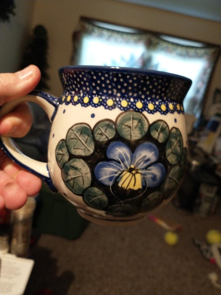 Mug, Belly Mug, 16oz Large in "Pansies" by Manufaktura | K068S-JZB - Customer Photo From Jacqueline Gluszczyk