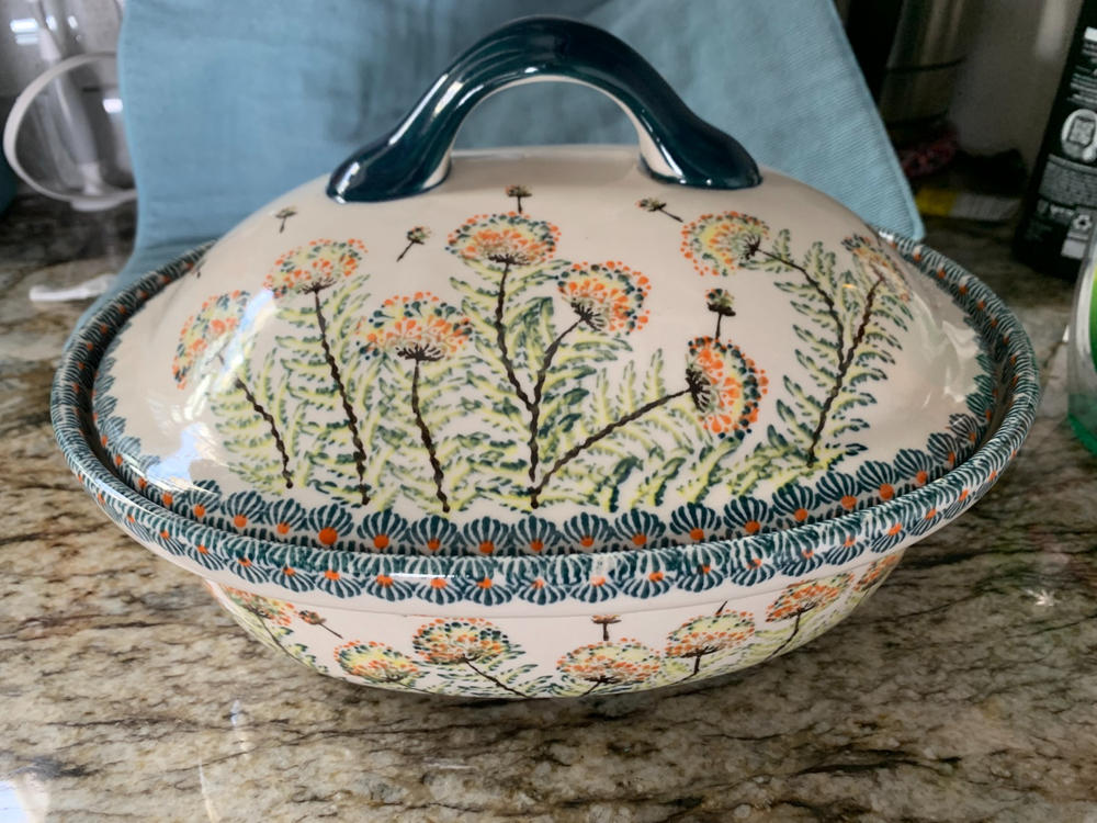 12.5" x 10" Large Covered Baker (Dandelions) | Y1158-DU201 - Customer Photo From Joseph Janowiec