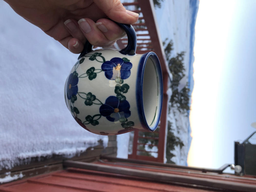 16 oz. Large Belly Mug (Blue Tethered Blossoms) | NDA10-4 - Customer Photo From Barbara Jo Spencer