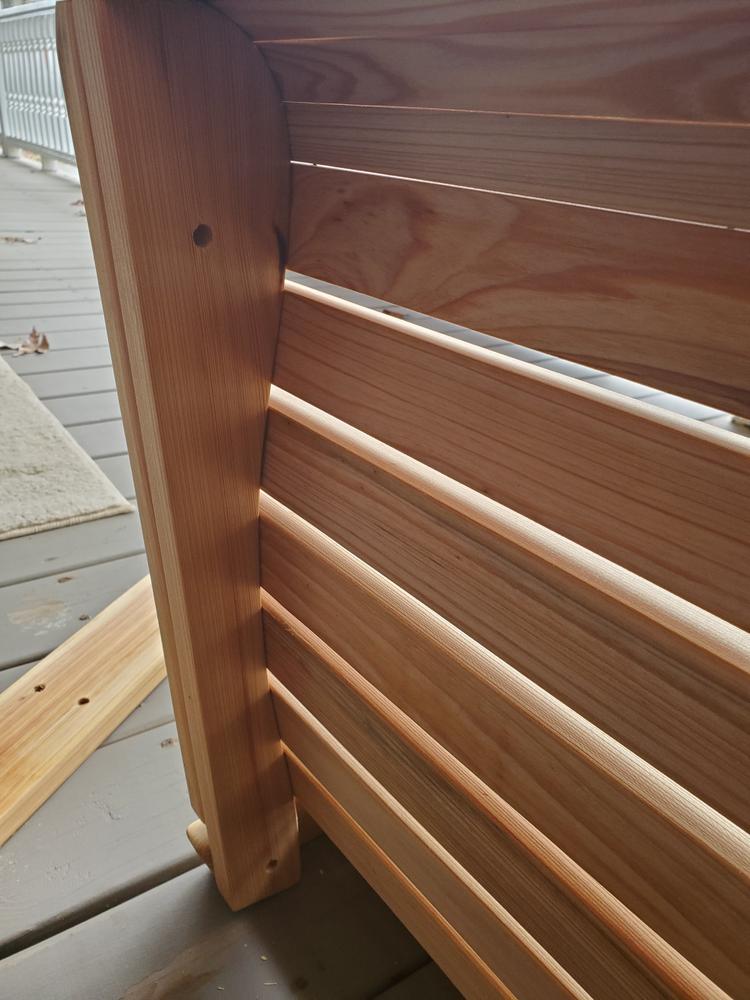LA Swings Cypress Wood Console Porch Glider - Customer Photo From Justin Boles