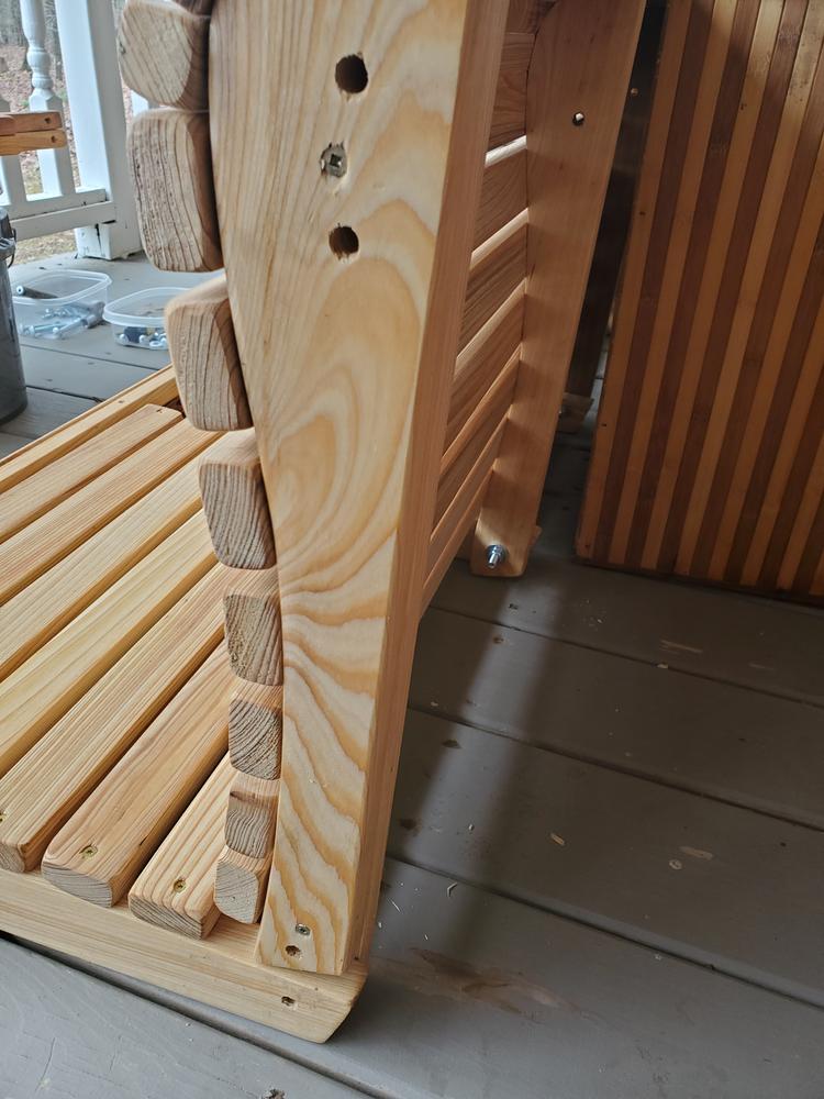 LA Swings Cypress Wood Console Porch Glider - Customer Photo From Justin Boles