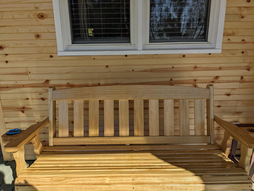 Centerville Amish Heavy Duty 800 Lb Mission Treated Porch Glider - Customer Photo From Susan Moore