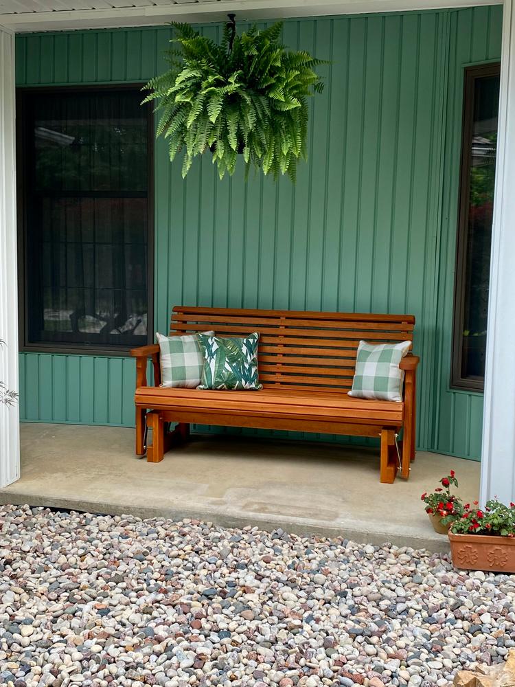 Centerville Amish Heavy Duty 800 Lb Roll Back Treated Porch Glider - Customer Photo From Rusty M.