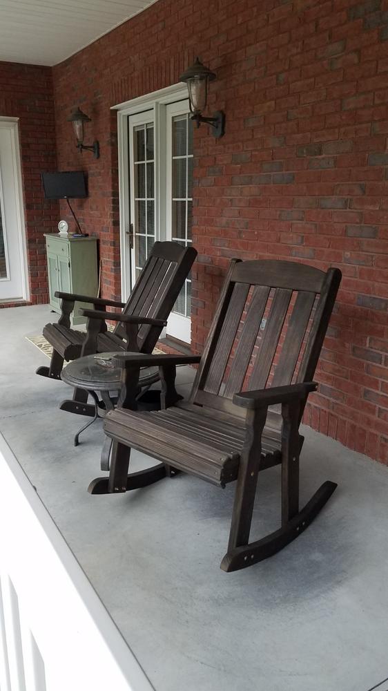 Centerville Amish Heavy Duty 600 Lb Mission Treated Rocking Chair - Customer Photo From Scott Branyon