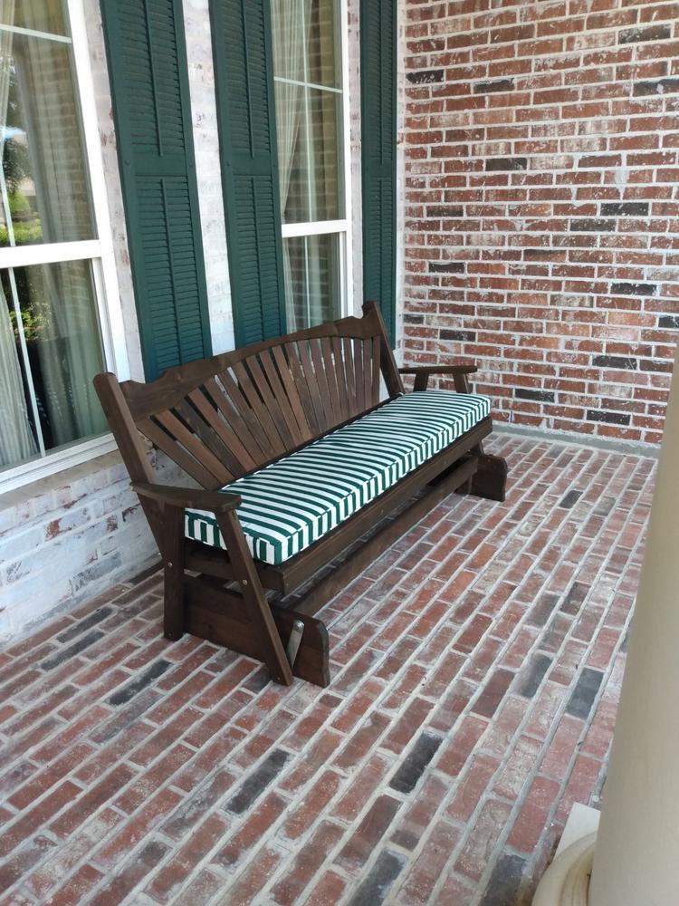 A&L Furniture Co. Fanback Red Cedar Porch Glider - Customer Photo From Brianne Morrell