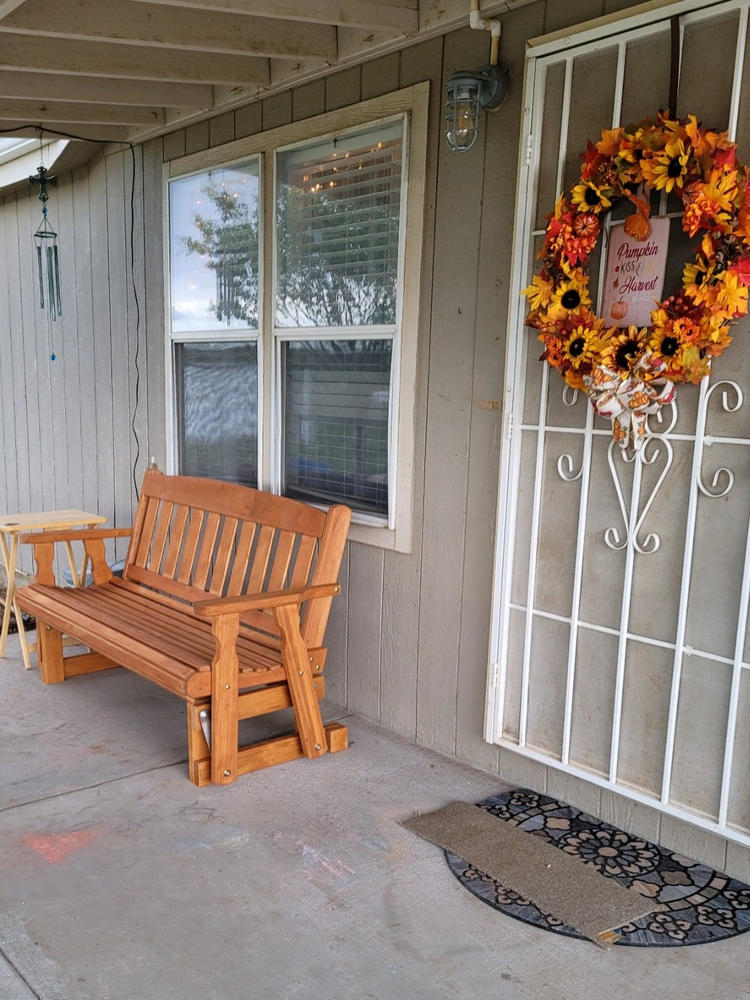 Centerville Amish Heavy Duty 800 Lb Mission Treated Porch Glider - Customer Photo From Alie Helm