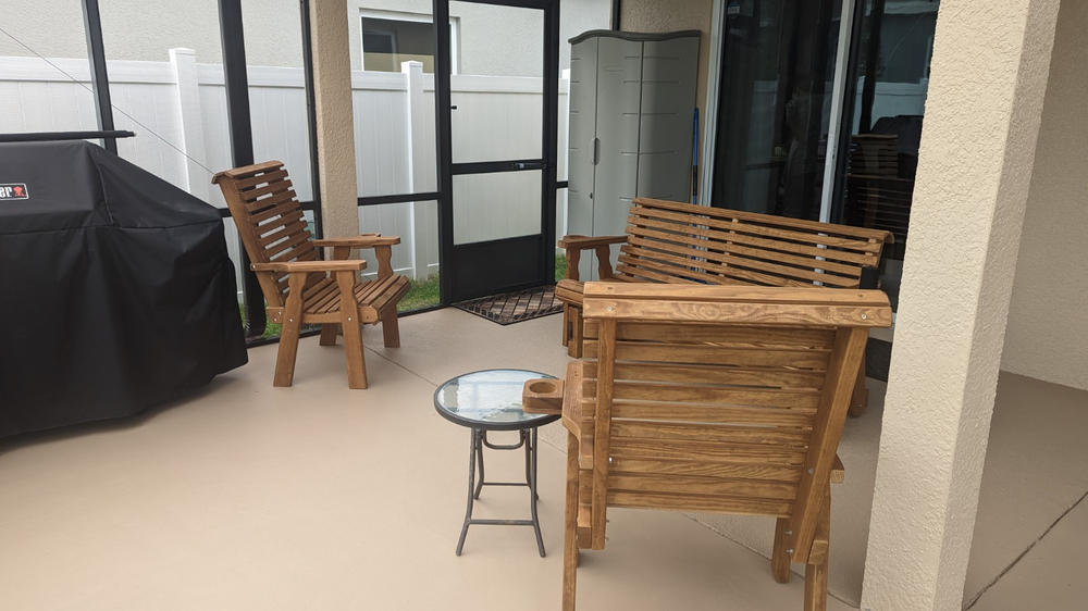Centerville Amish Heavy Duty 600 Lb High Back Roll Back Treated Patio Chair - Customer Photo From BRIAN HODSON