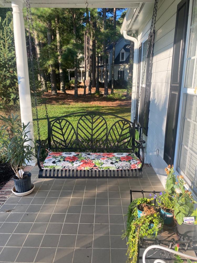 Live Casual Palm Springs Metal Porch Swing - Customer Photo From Veronica Briscoe