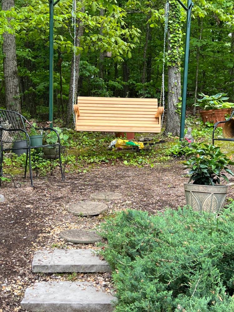Hershyway Grandpa Series 4ft. Cypress Porch Swing - Customer Photo From lester carson