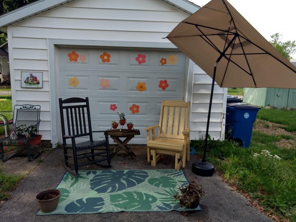 Centerville Amish Heavy Duty 600 Lb High Back Mission Treated Glider Chair - Customer Photo From Margaret Cranny