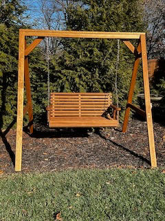 Amish Casual Heavy Duty Roll Back Swing with A-Frame Stand - Customer Photo From James Ramey