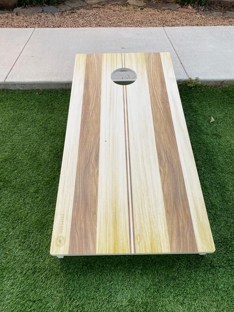 ACA Brown Wood Teak Versatex All-Weather Cornhole Boards