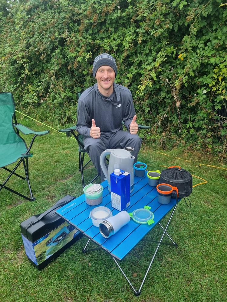 Medium TALU : Portable Camping Table with Aluminum Table Top - Customer Photo From Natalie Allam-Winup 