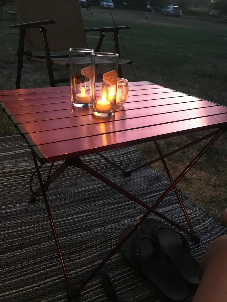 Medium TALU : Portable Camping Table with Aluminum Table Top - Customer Photo From Heidi