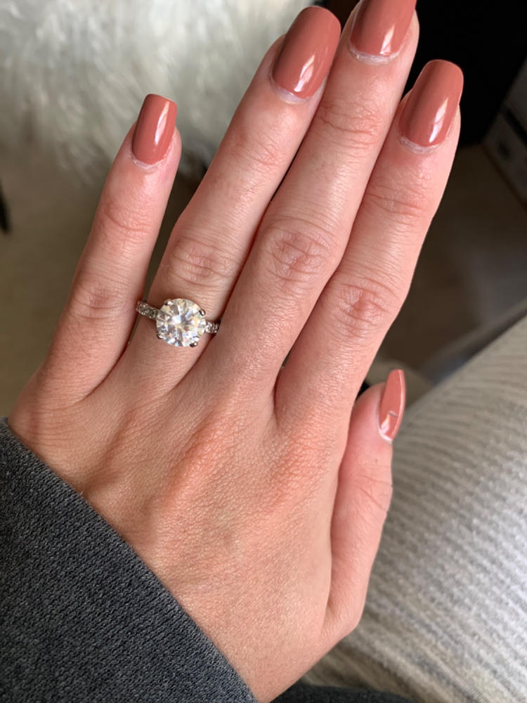4CT Solitaire CZ Engagement Ring Band Gold Plated Sterling Silver - Customer Photo From Quincy Yeubanks
