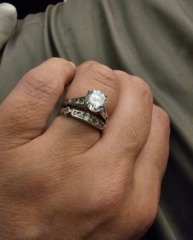 2CT Art Deco Solitaire AAA CZ Round Engagement Wedding Band Ring Set - Customer Photo From Jess
