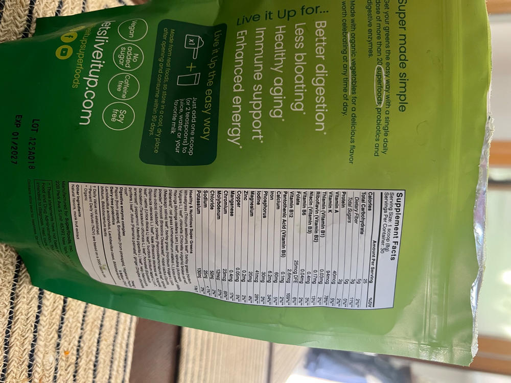 Super Greens: all-natural greens powder for daily health - Customer Photo From Colleen W.