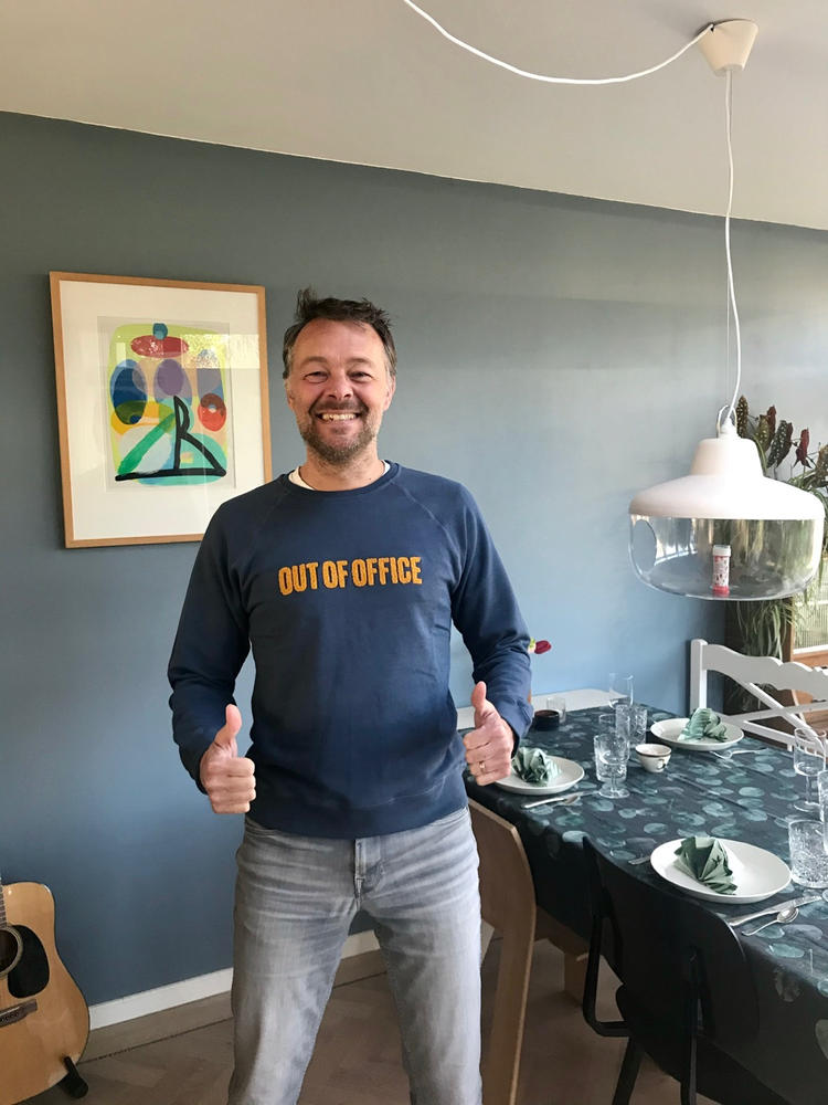 Out Of Office Cotton Sweatshirt Blue - Customer Photo From Ivo Hoogland
