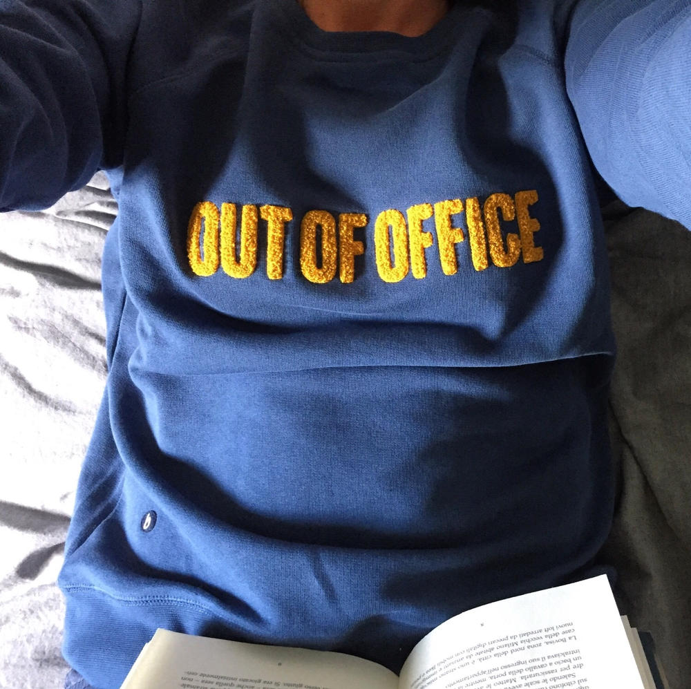 Out Of Office Cotton Sweatshirt Blue - Customer Photo From Marta Cola