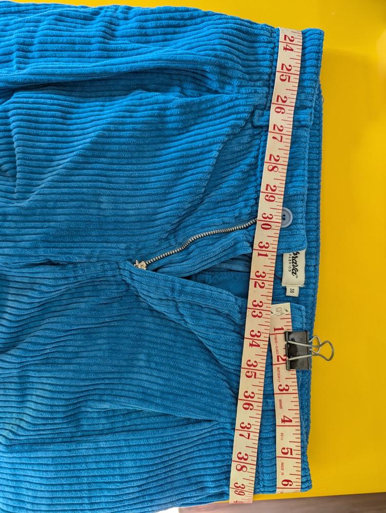 Corduroy Pleated Chino Pants Blue - Customer Photo From Anthony Irwin