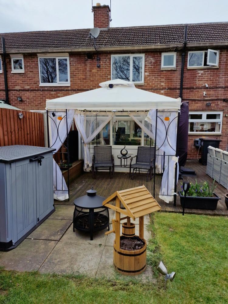 Side Panel Set for 2.5m or 3m Patio Gazebo - Set of 4 - Mosquito Net (Mesh) Universal - Customer Photo From Helen Southam