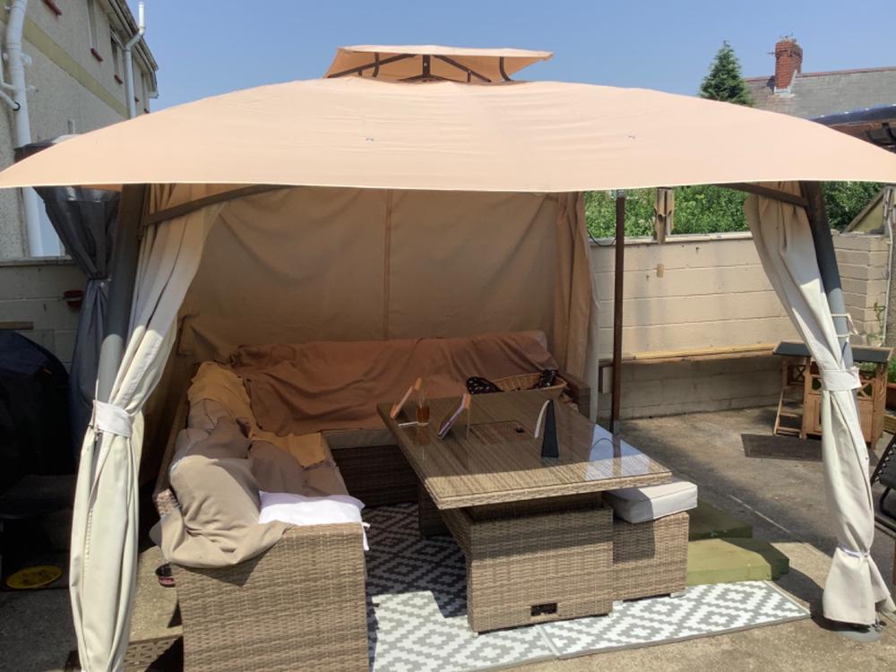 Canopy for 3m JTF Burano Patio Gazebo (327cm Actual Width) - Two Tier - Customer Photo From Graham Sullivan