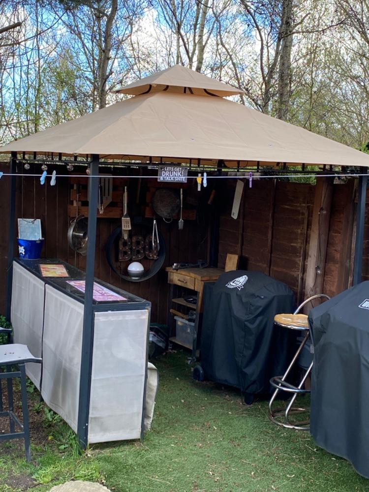 Canopy for 2.4m x 2.4m Aldi Gardenline Bar Patio Gazebo - Two Tier - Customer Photo From stephen rigby