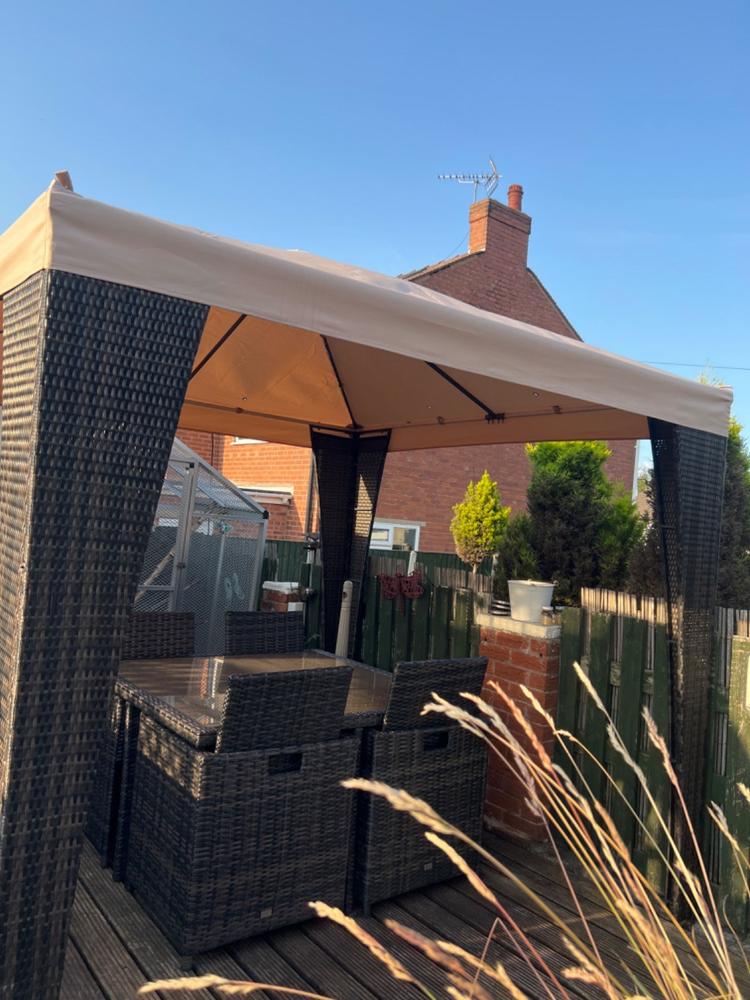 Canopy for 2.45m x 2.45m Next Rattan Patio Gazebo - Single Tier - Customer Photo From Lesley Cropley