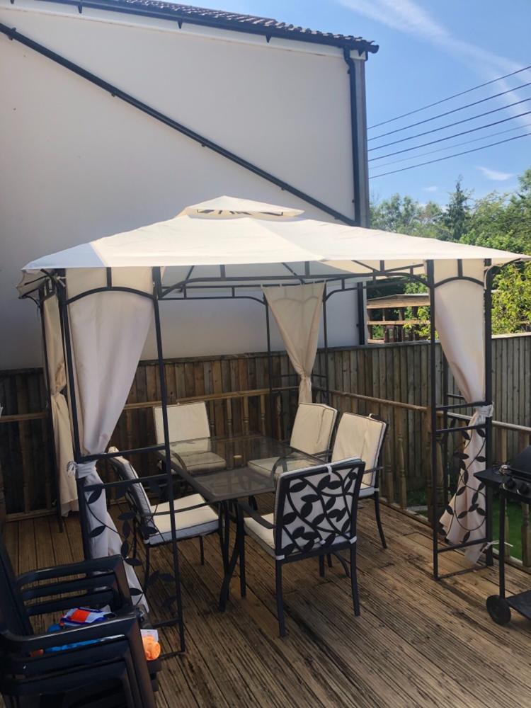 Side Panel Set for Homebase Lucca 3m Gazebo (262cm Curtain Width) - Set of 4 - Customer Photo From Anonymous