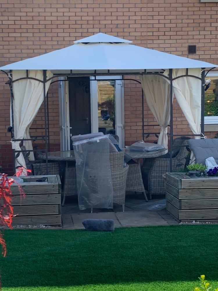 Side Panel Set for Homebase Lucca 3m Gazebo (262cm Curtain Width) - Set of 4 - Customer Photo From CHRISTINE MCLAUGHLIN