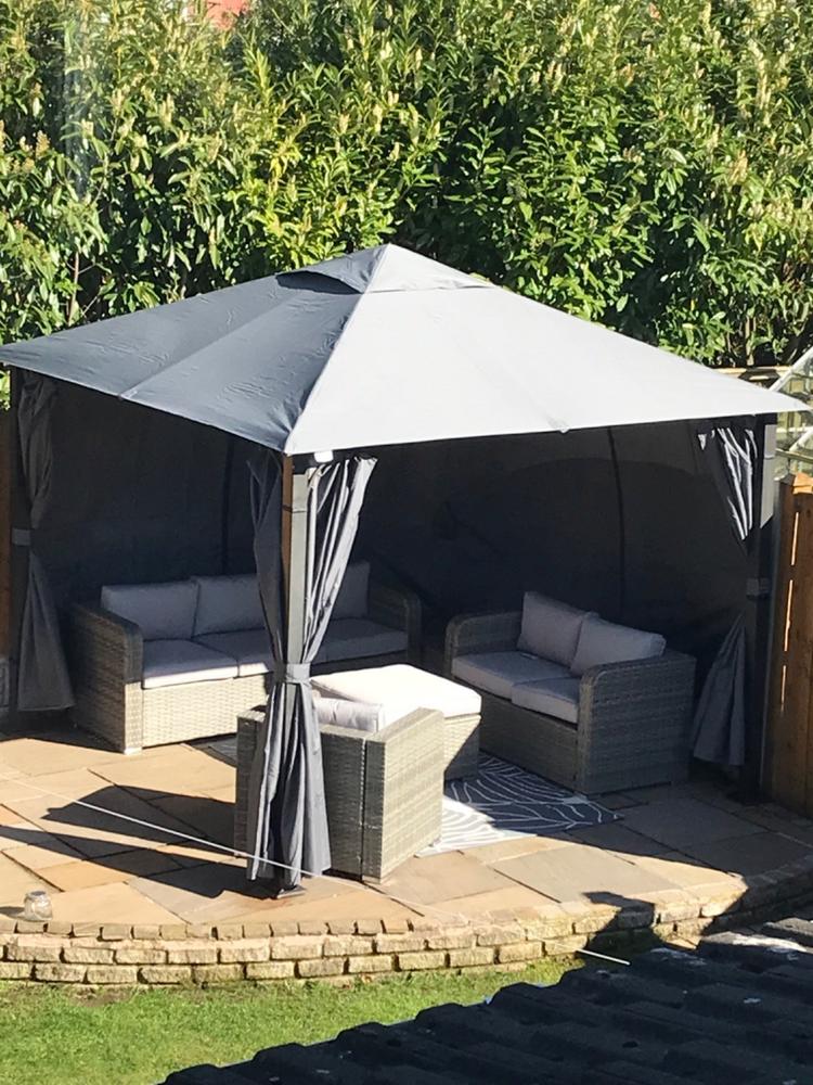 Side Panel Set for 3m x 3m Camelot Full Steel Patio Gazebo (270cm Curtain Width) -  Set of 4 - Customer Photo From Yvonne Murphy